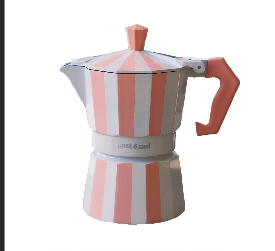 gnali-zani-brasil-cafeti-re-italienne-rose-6-tasses-rayures image 1