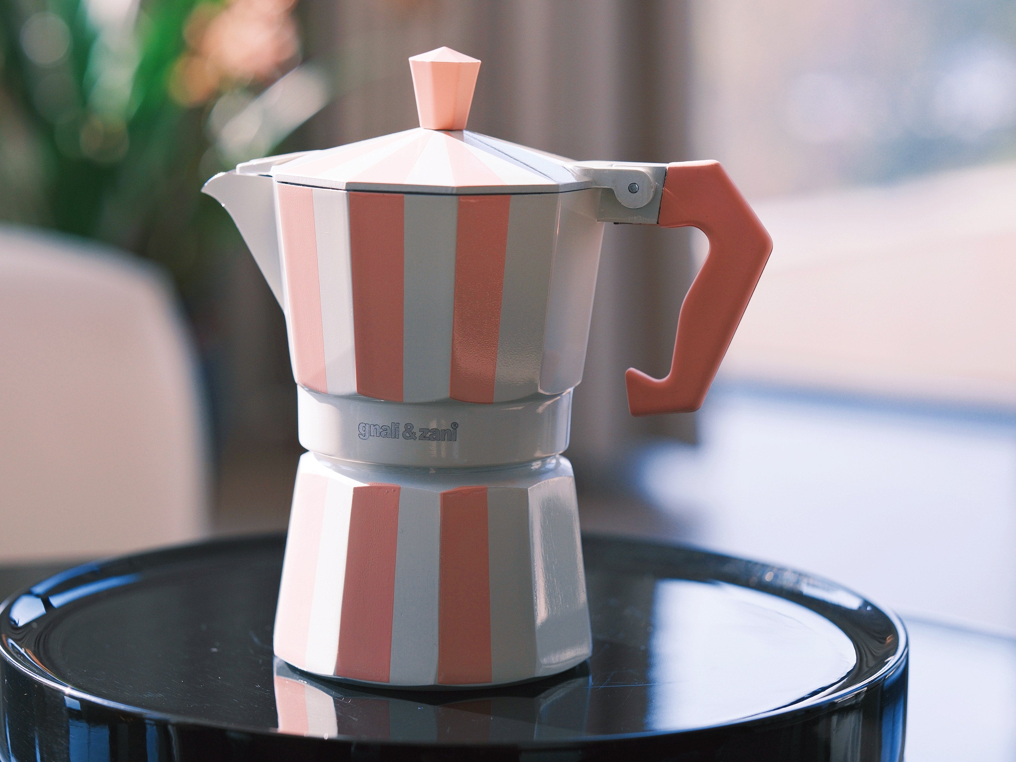gnali-zani-brasil-cafeti-re-italienne-rose-6-tasses-rayures image 2