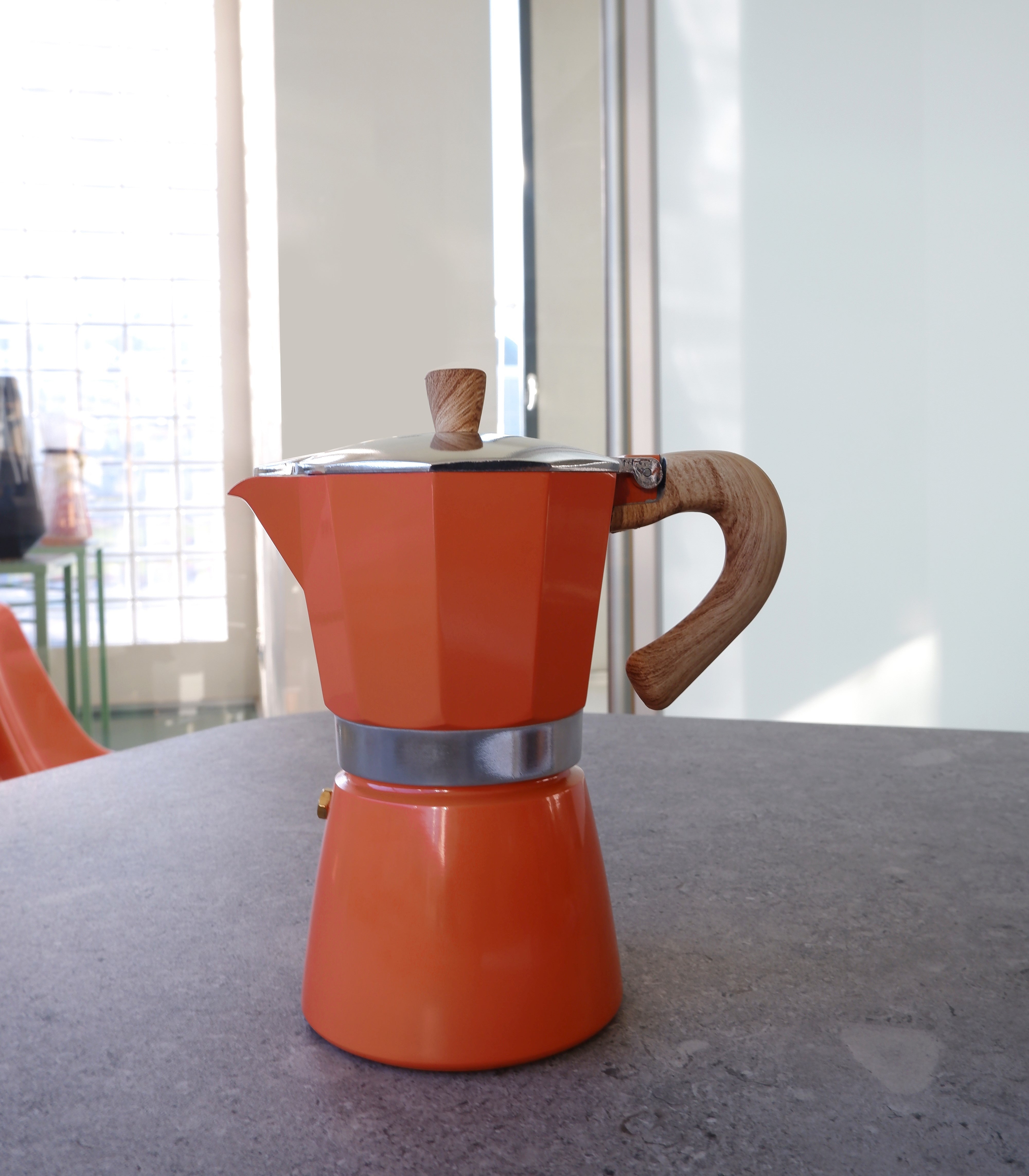 gnali-zani-venezia-cafeti-re-italienne-3-tasses-orange image 2