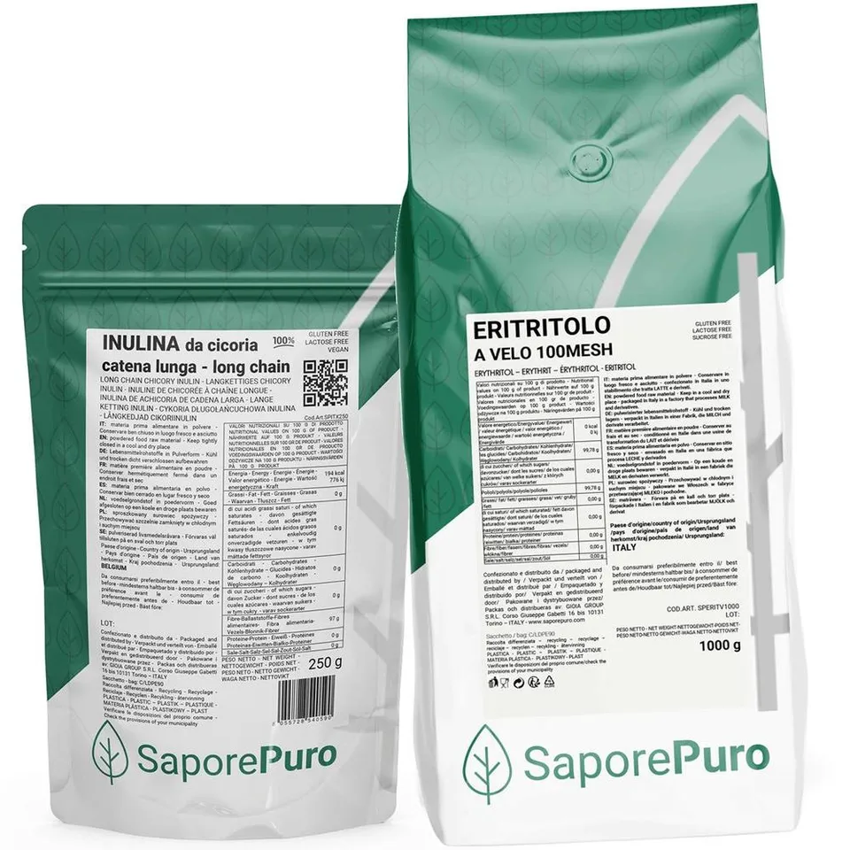 saporepuro-combo-kit-rythritol-poudre-1kg-inuline-250g image 1
