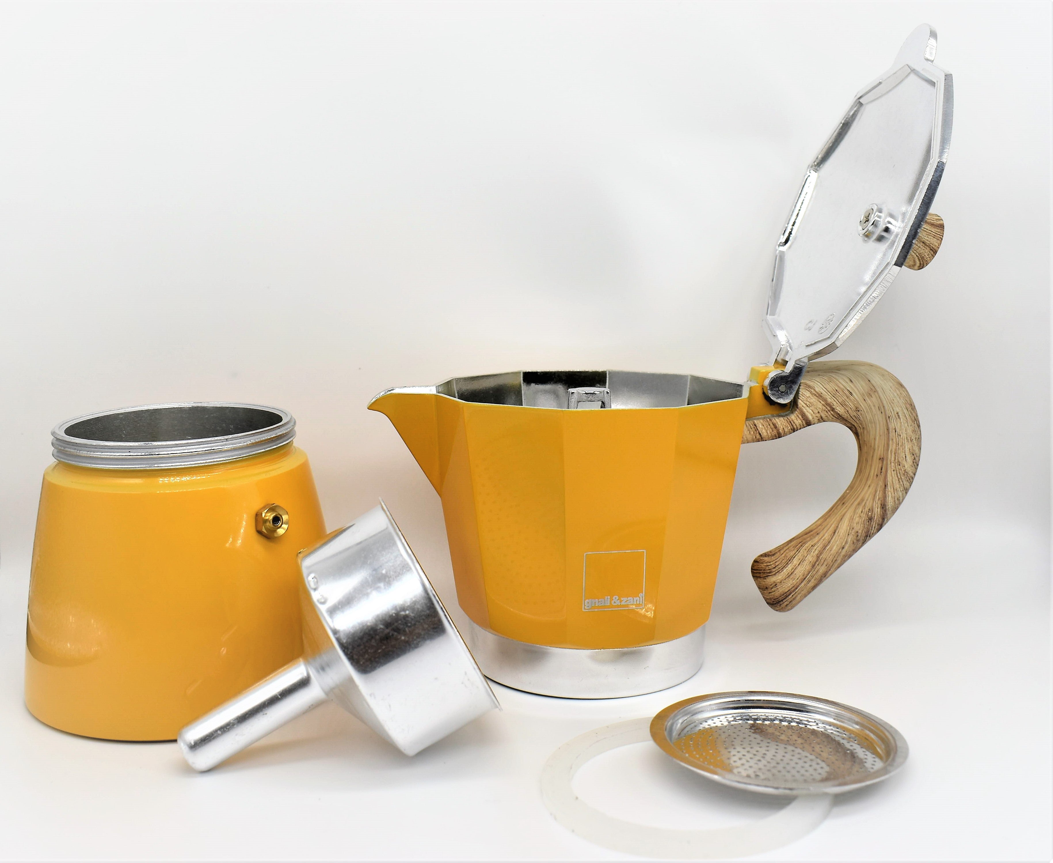 gnali-zani-venezia-cafeti-re-italienne-3-tasses-jaune-induction image 2
