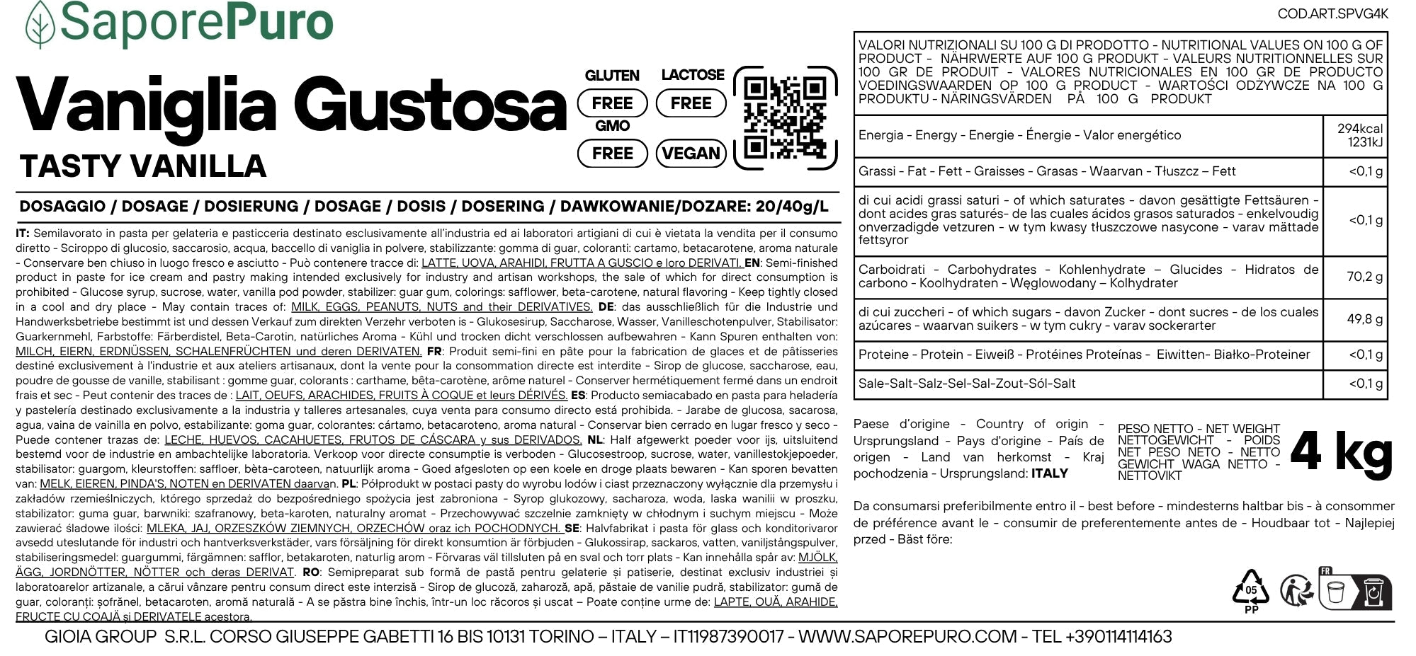 saporepuro-vaniglia-gustosa-p-te-glace-vanille-4-kg-gousse image 2
