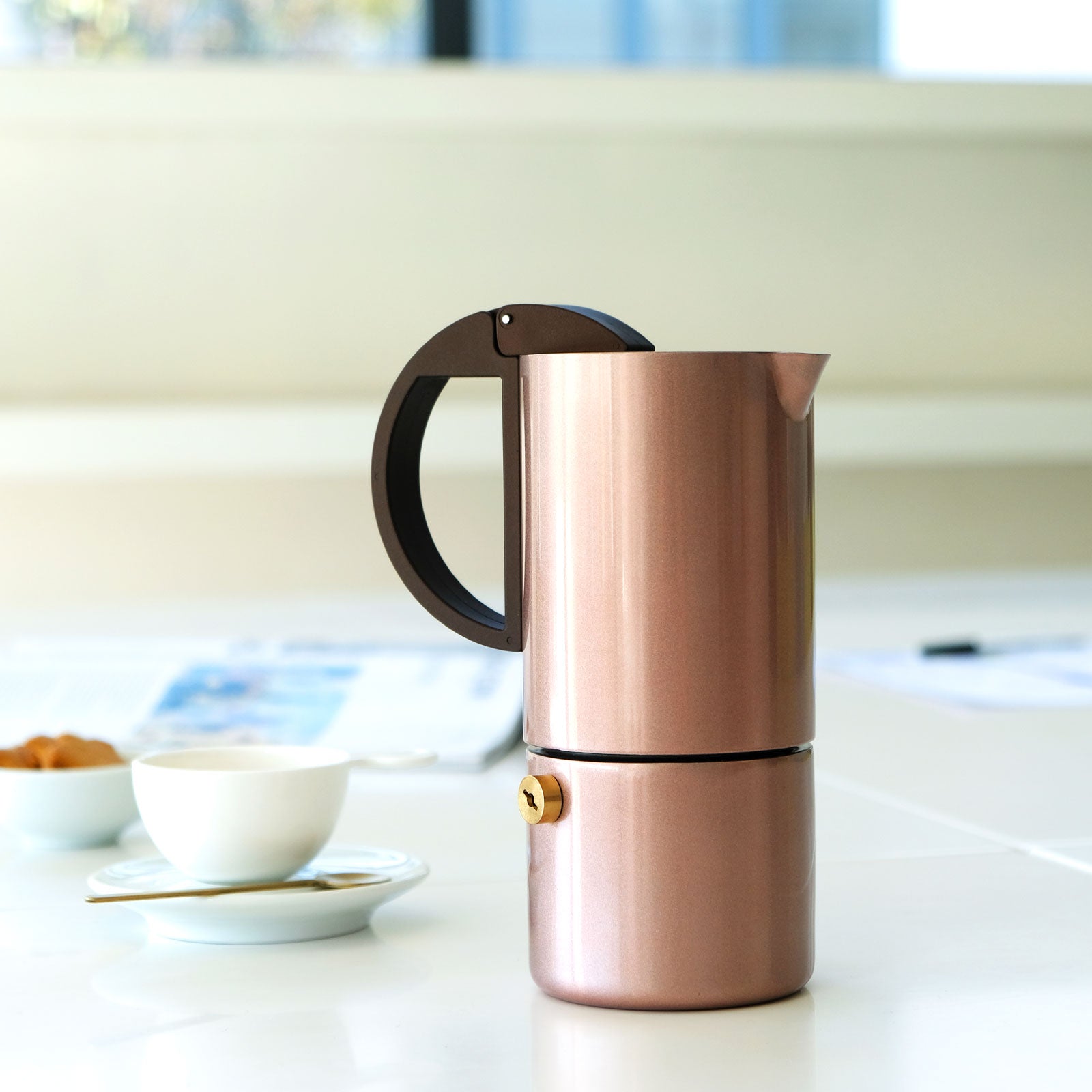 gnali-zani-chicca-cafeti-re-inox-6-tasses-rose-gold-induction image 4