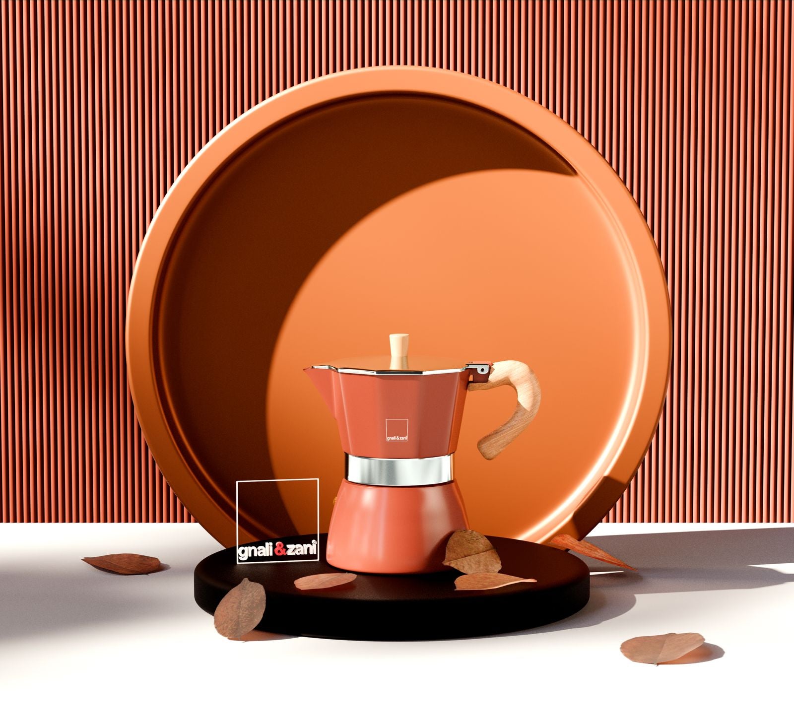 gnali-zani-venezia-cafeti-re-italienne-3-tasses-orange image 3