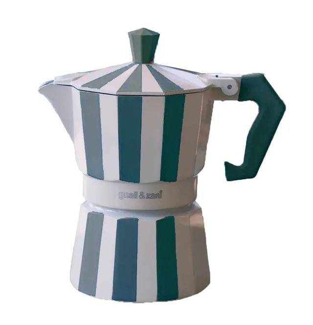 gnali-zani-brasil-cafeti-re-italienne-6-tasses-vert-rayures image 1