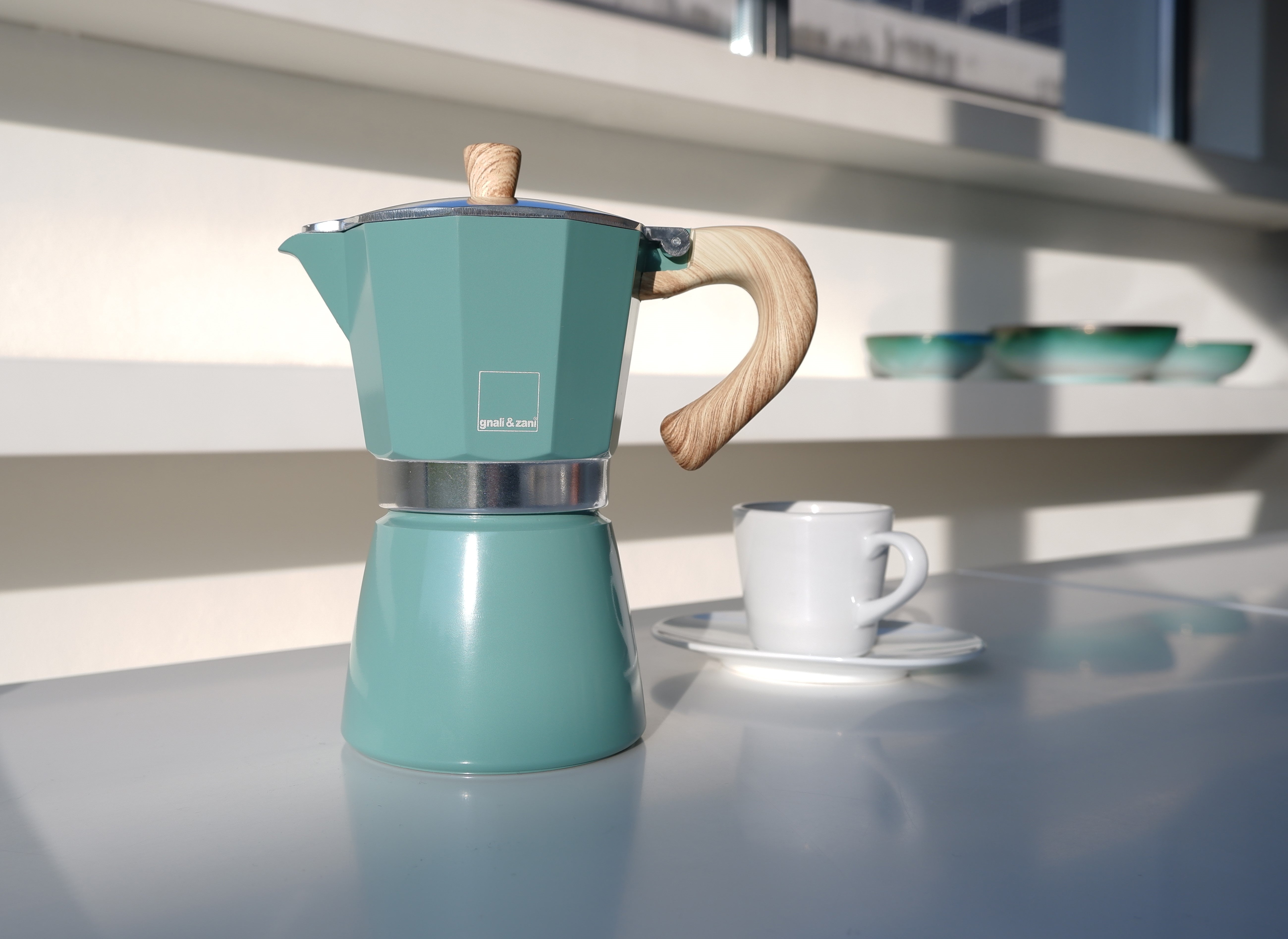 gnali-zani-venezia-cafeti-re-italienne-6-tasses-vert-induction image 2